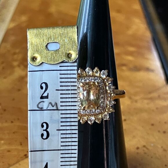 Natural Yellow Zircon Yellow Sapphire Sterling Silver Ring Size 6 - Picture 7 of 9